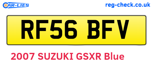 RF56BFV are the vehicle registration plates.