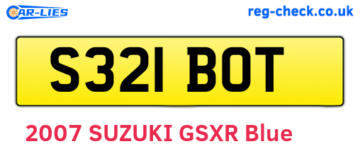 S321BOT are the vehicle registration plates.