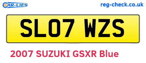 SL07WZS are the vehicle registration plates.