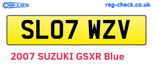SL07WZV are the vehicle registration plates.