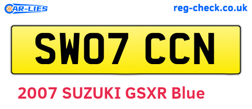 SW07CCN are the vehicle registration plates.