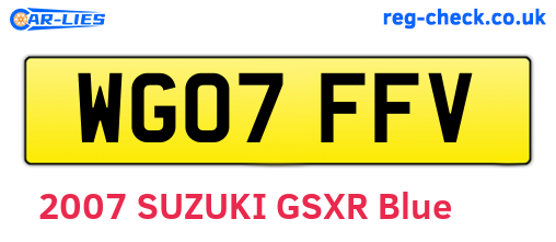 WG07FFV are the vehicle registration plates.