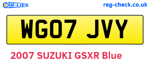 WG07JVY are the vehicle registration plates.