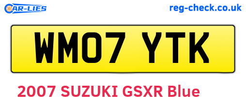 WM07YTK are the vehicle registration plates.