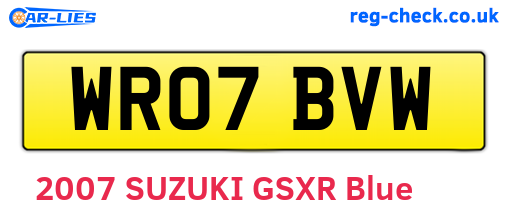 WR07BVW are the vehicle registration plates.