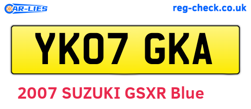 YK07GKA are the vehicle registration plates.