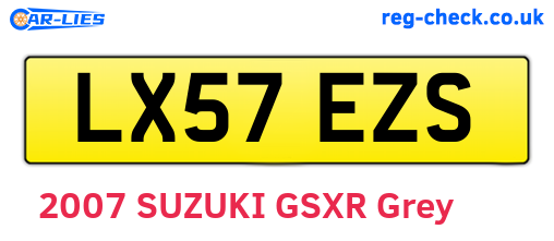 LX57EZS are the vehicle registration plates.