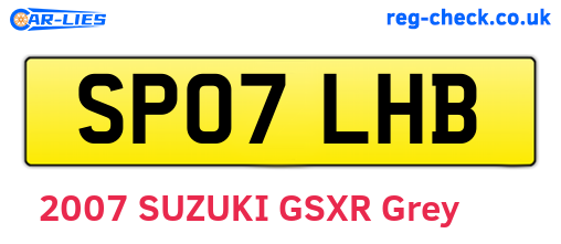 SP07LHB are the vehicle registration plates.