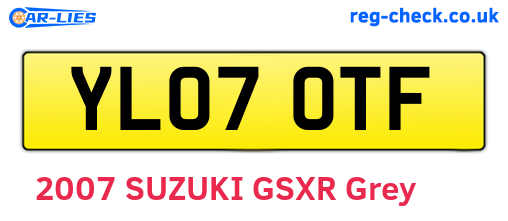 YL07OTF are the vehicle registration plates.