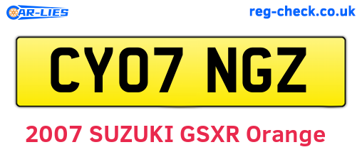 CY07NGZ are the vehicle registration plates.