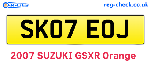 SK07EOJ are the vehicle registration plates.