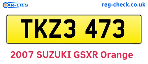 TKZ3473 are the vehicle registration plates.