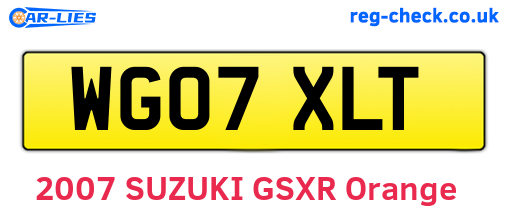 WG07XLT are the vehicle registration plates.