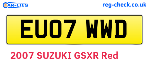 EU07WWD are the vehicle registration plates.