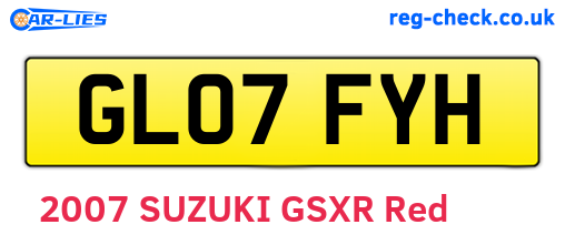 GL07FYH are the vehicle registration plates.