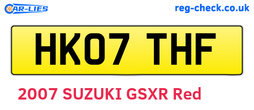 HK07THF are the vehicle registration plates.