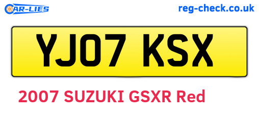 YJ07KSX are the vehicle registration plates.