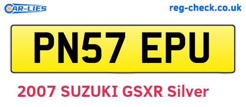 PN57EPU are the vehicle registration plates.