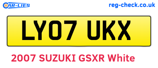 LY07UKX are the vehicle registration plates.