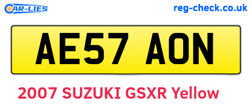 AE57AON are the vehicle registration plates.