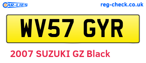 WV57GYR are the vehicle registration plates.
