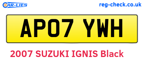 AP07YWH are the vehicle registration plates.