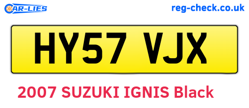 HY57VJX are the vehicle registration plates.