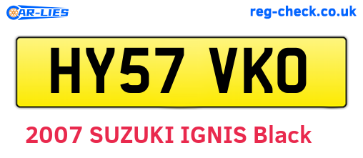 HY57VKO are the vehicle registration plates.
