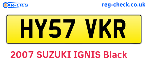 HY57VKR are the vehicle registration plates.