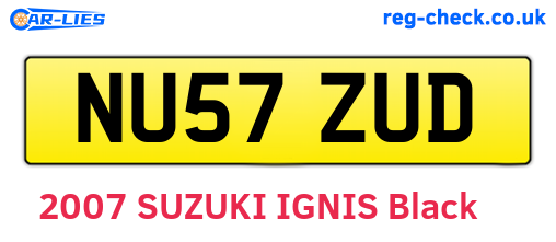 NU57ZUD are the vehicle registration plates.