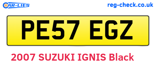 PE57EGZ are the vehicle registration plates.