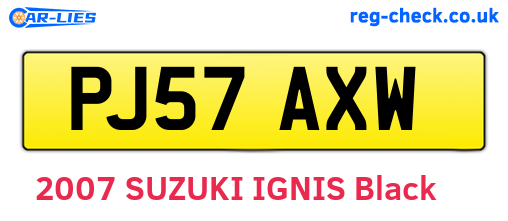 PJ57AXW are the vehicle registration plates.