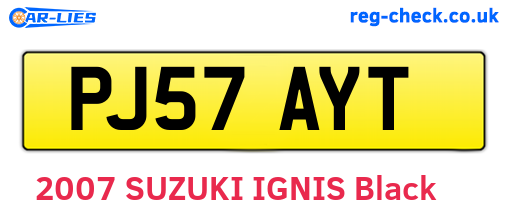 PJ57AYT are the vehicle registration plates.