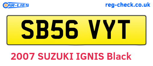 SB56VYT are the vehicle registration plates.