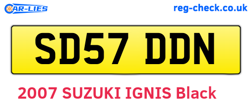 SD57DDN are the vehicle registration plates.