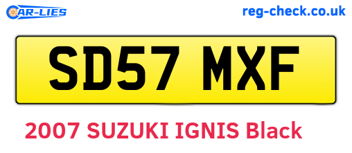 SD57MXF are the vehicle registration plates.