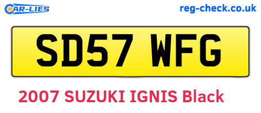SD57WFG are the vehicle registration plates.