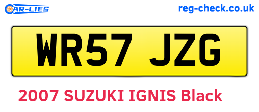 WR57JZG are the vehicle registration plates.