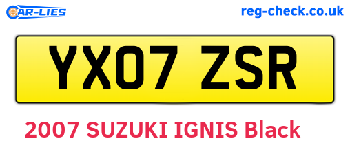 YX07ZSR are the vehicle registration plates.