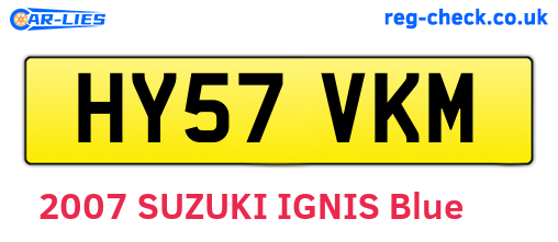 HY57VKM are the vehicle registration plates.