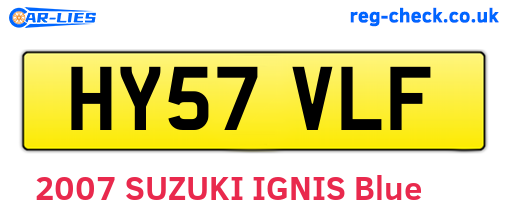 HY57VLF are the vehicle registration plates.