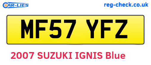 MF57YFZ are the vehicle registration plates.