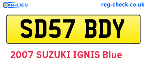 SD57BDY are the vehicle registration plates.