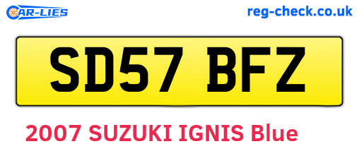 SD57BFZ are the vehicle registration plates.