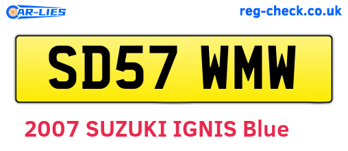 SD57WMW are the vehicle registration plates.