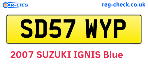 SD57WYP are the vehicle registration plates.