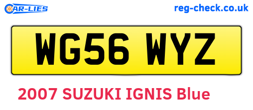 WG56WYZ are the vehicle registration plates.