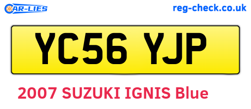 YC56YJP are the vehicle registration plates.