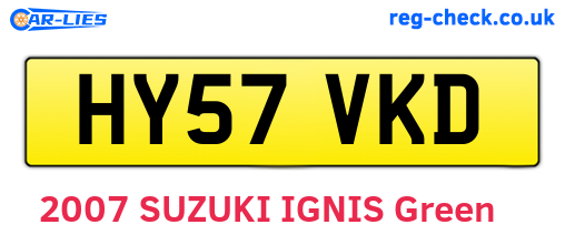 HY57VKD are the vehicle registration plates.