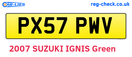 PX57PWV are the vehicle registration plates.